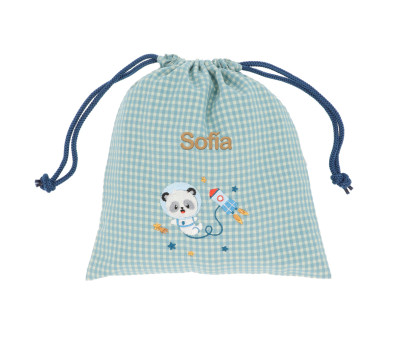 Sacca Merenda Vichy Pandas in Space Personalizzabile
