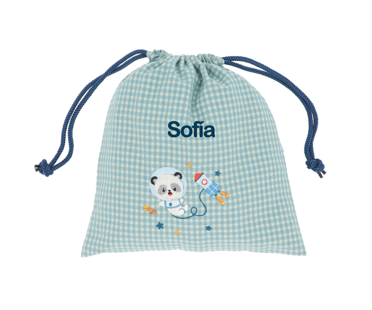 Sacca Merenda Vichy Pandas in Space Personalizzabile