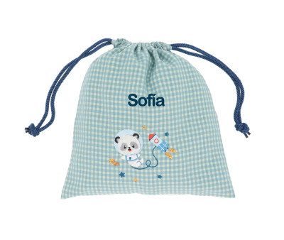 Sacca Merenda Vichy Pandas in Space Personalizzabile