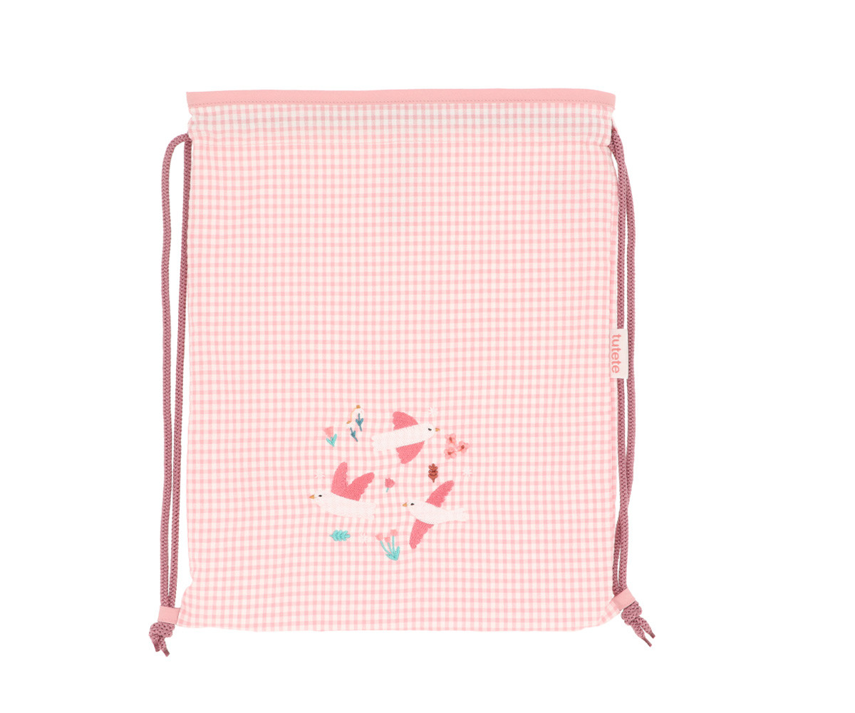 Sacca-Zaino Vichy Blossom Birds Personalizzabile