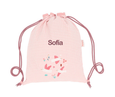Sacca-Zaino Vichy Blossom Birds Personalizzabile