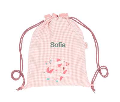 Sacca-Zaino Vichy Blossom Birds Personalizzabile