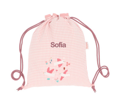 Sacca-Zaino Vichy Blossom Birds Personalizzabile