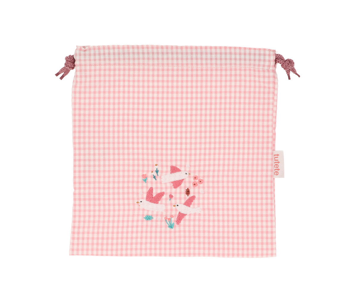 Sacca Merenda Vichy Blossom Birds Personalizzabile