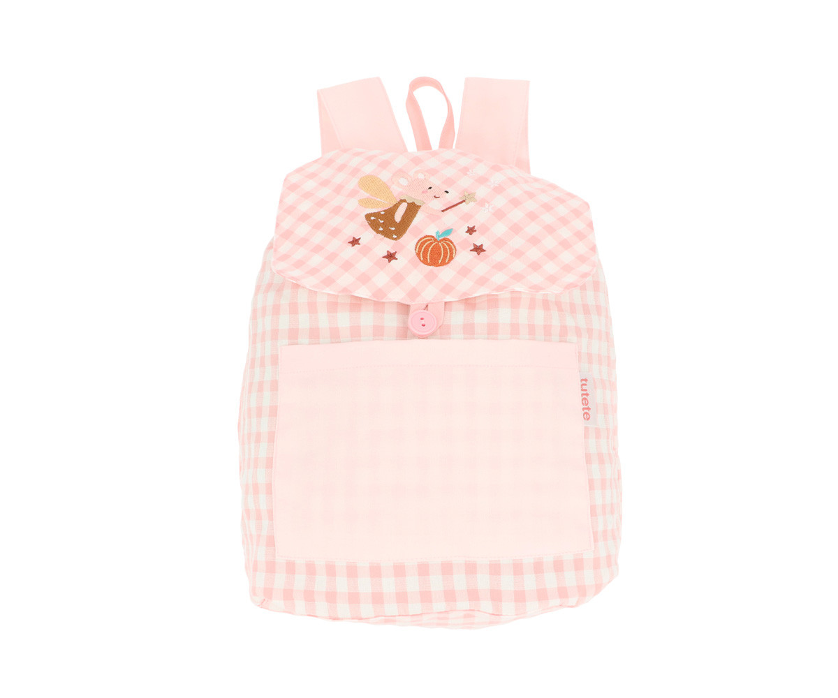 Mochila Pequeña Vichy Mouse Fairies Personalizable