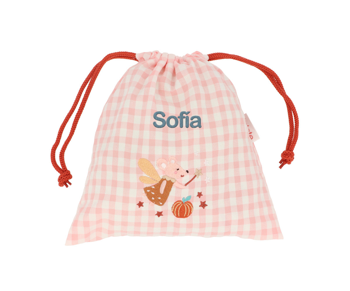 Sacca Merenda Vichy Mouse Fairies Personalizzabile