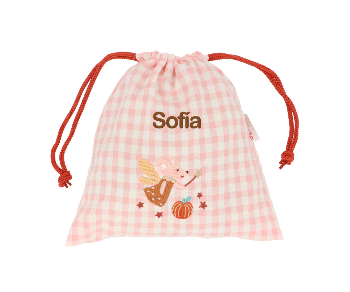 Sacca Merenda Vichy Mouse Fairies Personalizzabile
