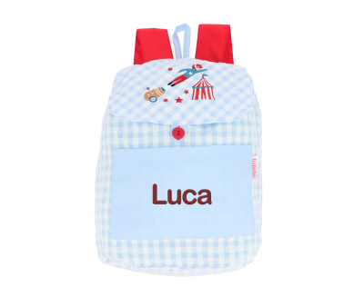 Mochila Pequeña Vichy Circus Show Personalizable