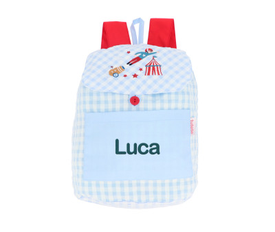 Mochila Pequeña Vichy Circus Show Personalizable