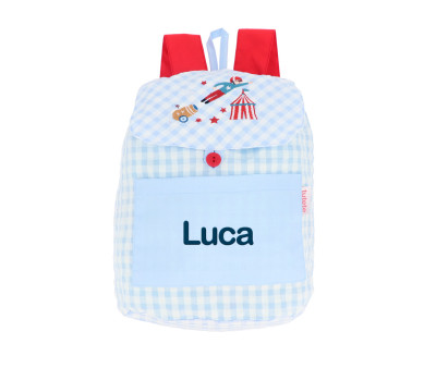 Mochila Pequeña Vichy Circus Show Personalizable