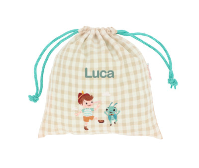 Sacca Merenda Vichy The Wooden Boy Personalizzabile
