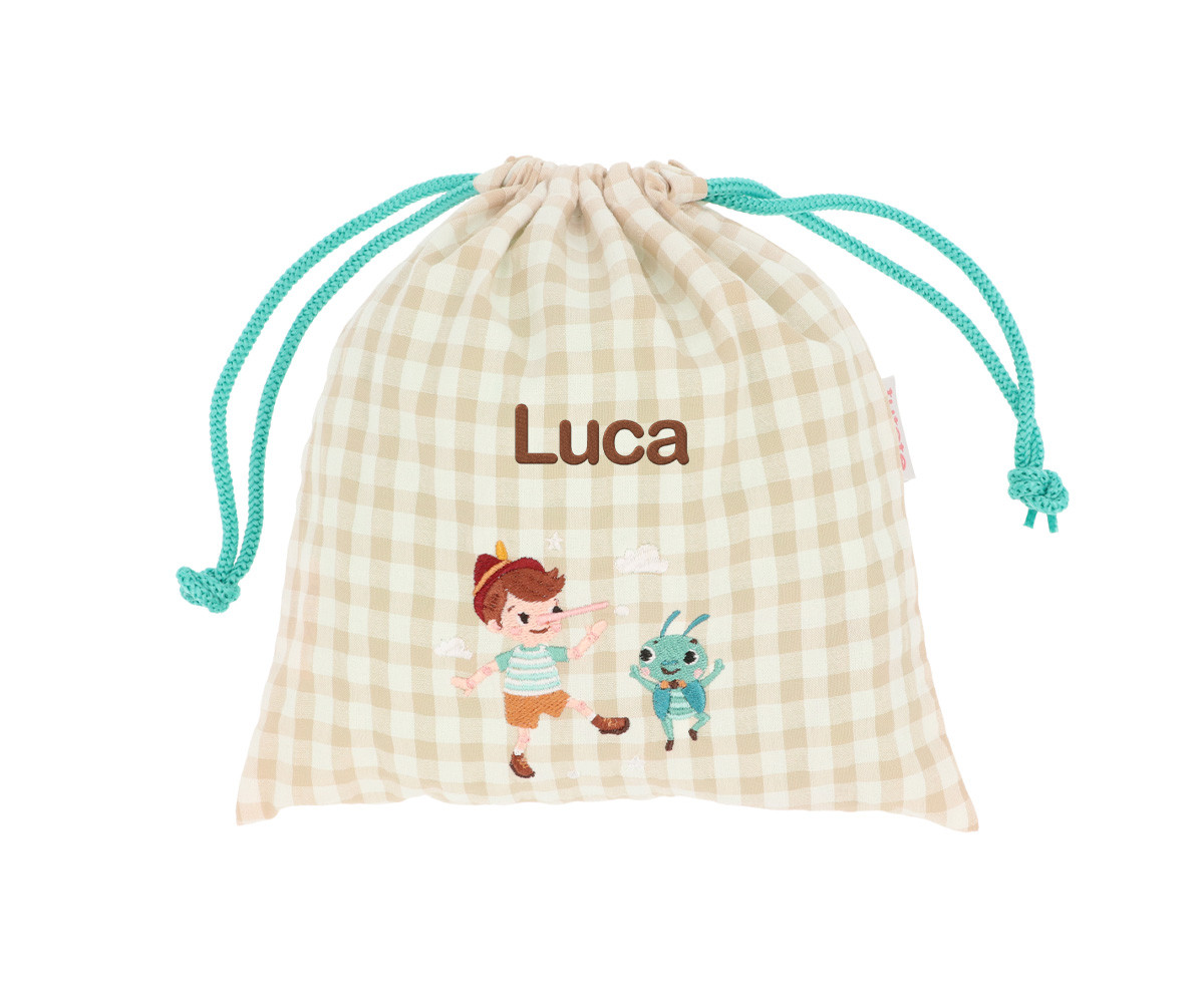 Sacca Merenda Vichy The Wooden Boy Personalizzabile