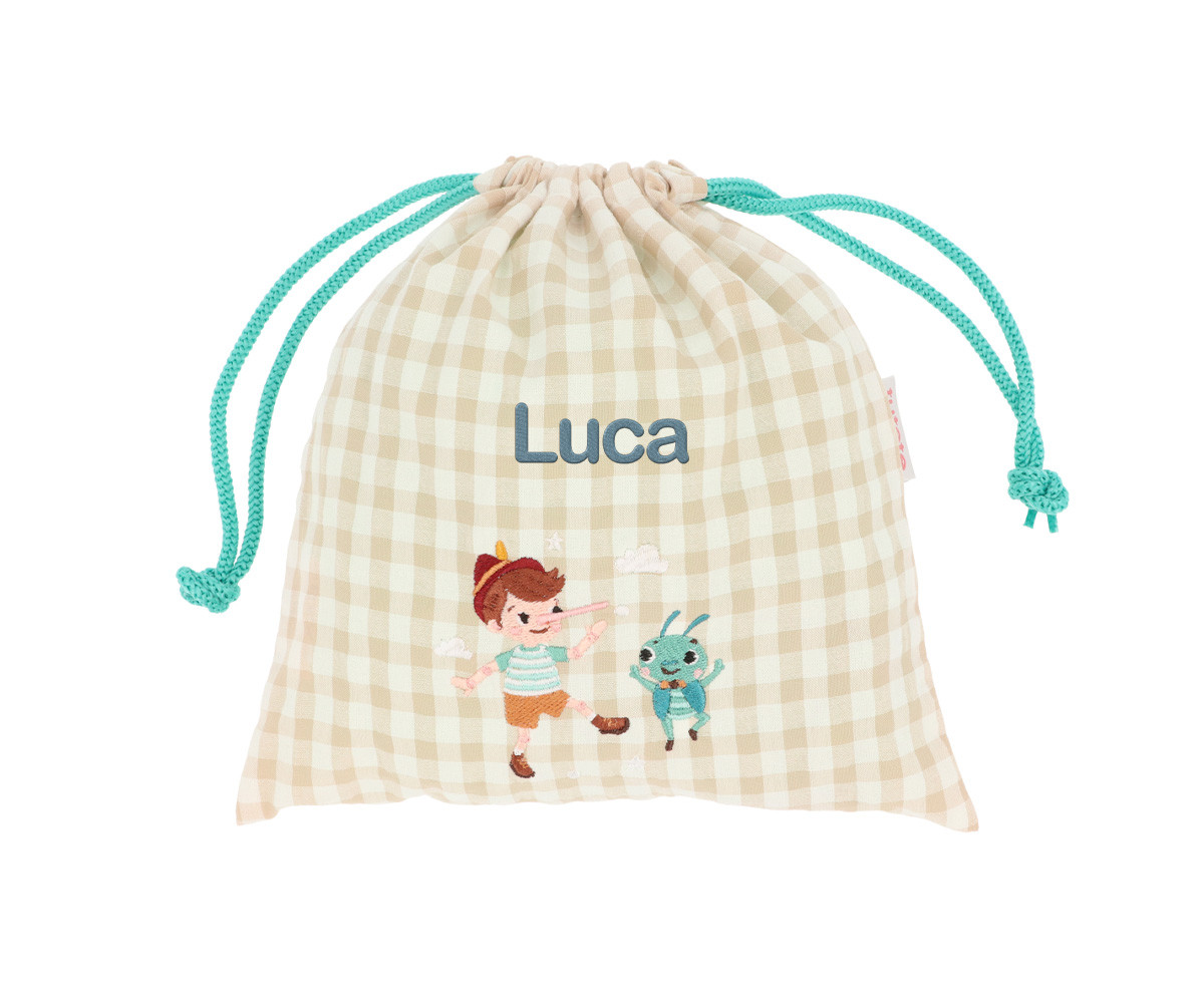 Sacca Merenda Vichy The Wooden Boy Personalizzabile