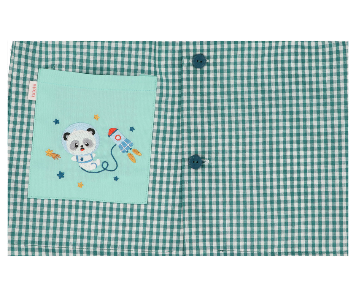 Babi Seber con Botones Pandas in Space Personalizable