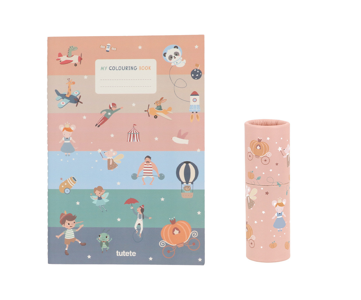 Livro para colorir Mouse Fairies com tubo de lápis
