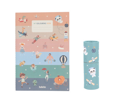 Libretto da Colorare Tutete + Pastelli Pandas in Space