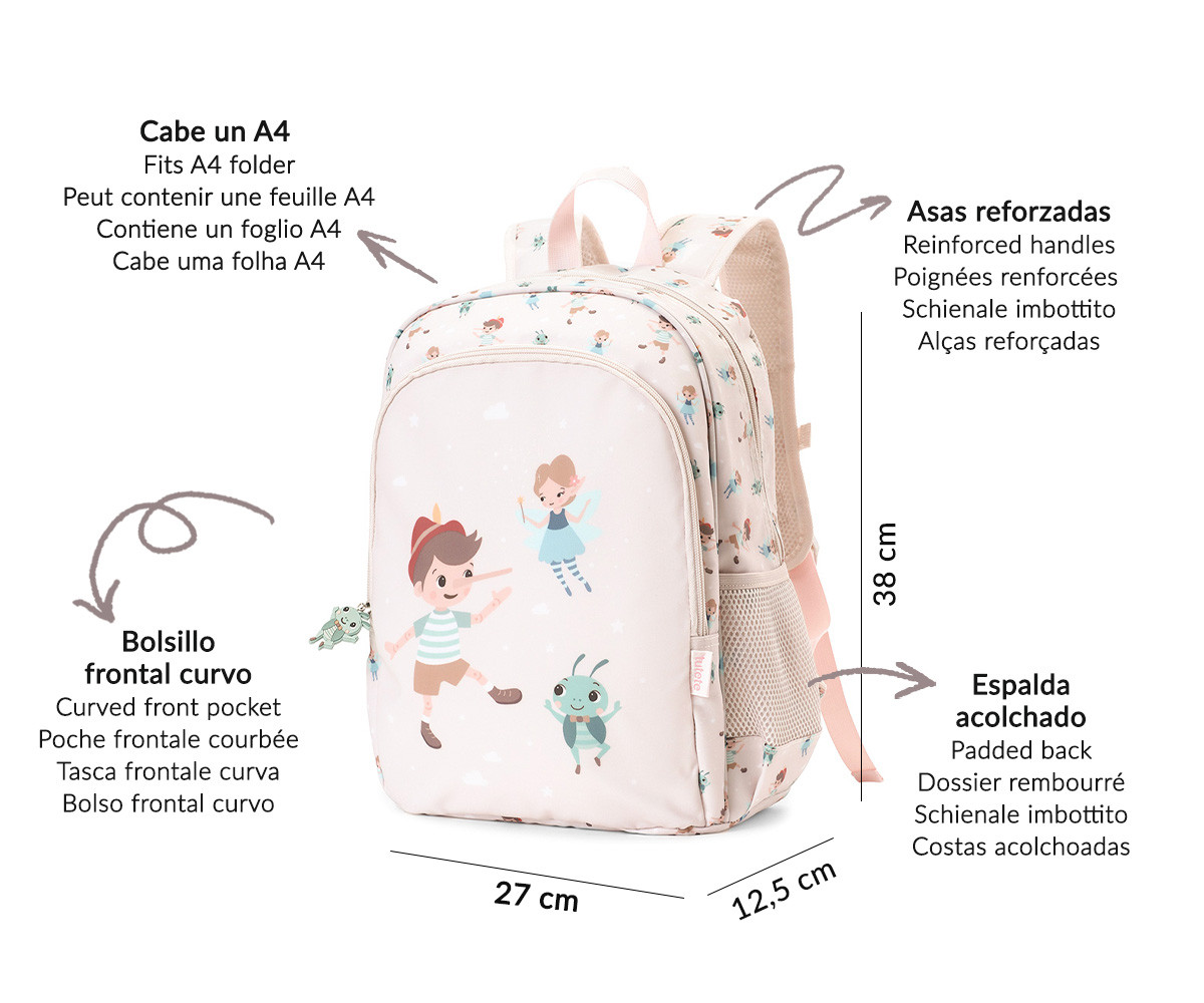 Zainetto Medio Tutete The Wooden Boy + Portachiavi Personalizzabile
