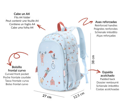 Mochila Mediana Circus Show + Llavero Personalizable
