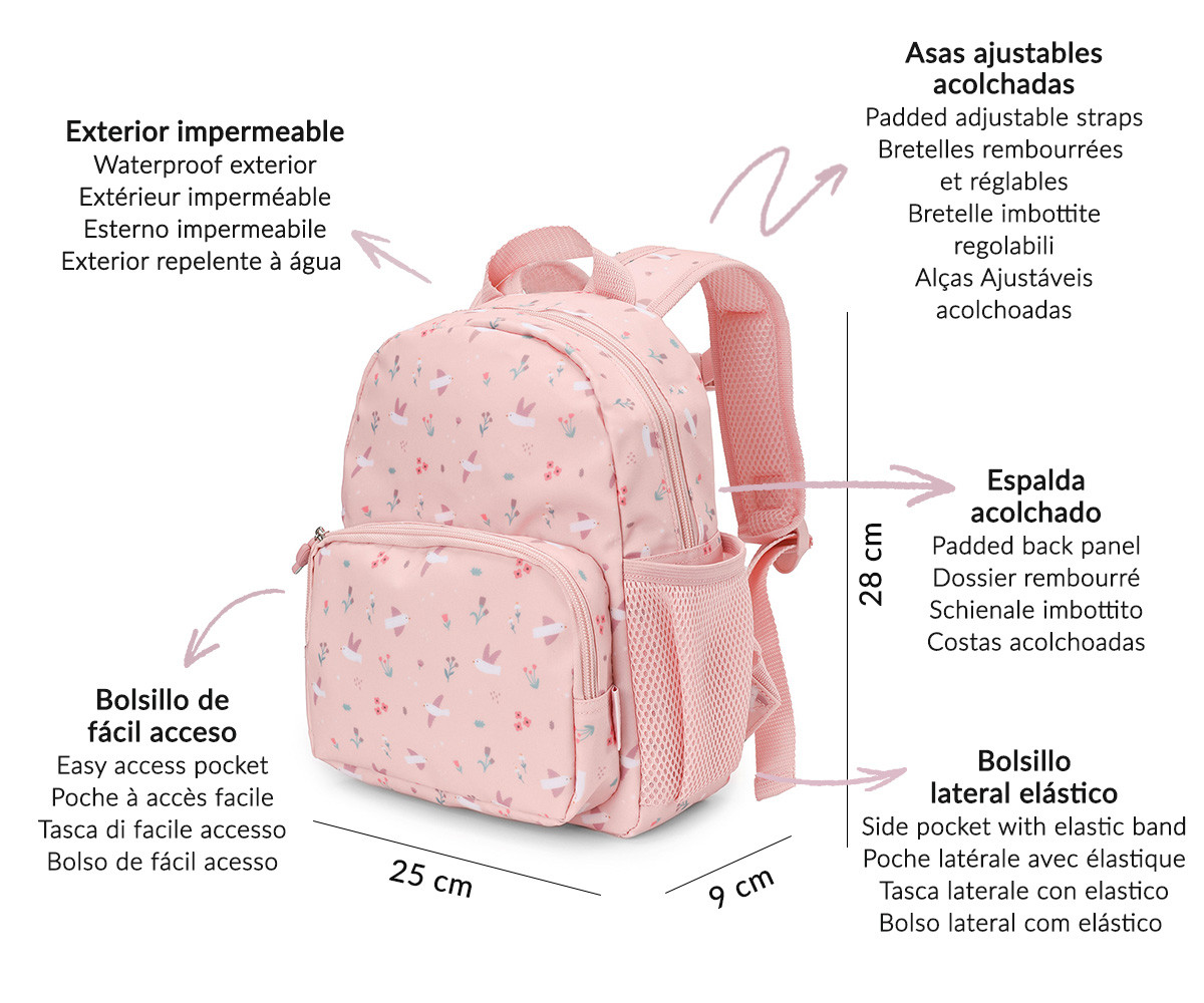 Sac à Dos Maternelle Blossom Birds Personnalisable