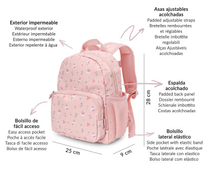 Sac à Dos Maternelle Blossom Birds Personnalisable