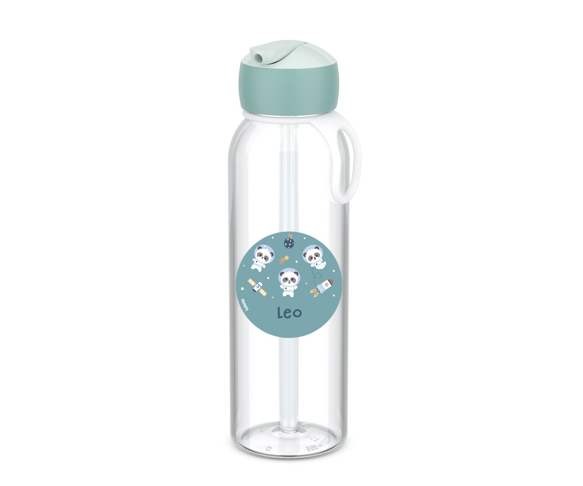 Botella Campus Flip-Up Personalizada Cool Mint 500ml Pandas in Space