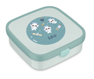 Bento Box Campus Grande Cool Mint + Etichetta Pandas in Space Personalizzata