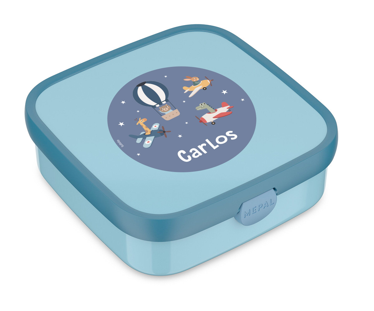 Bento Box Campus Grande Cool Blue + Etichetta Planes Personalizzata