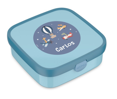 Bento Box Campus Grande Cool Blue + Etichetta Planes Personalizzata