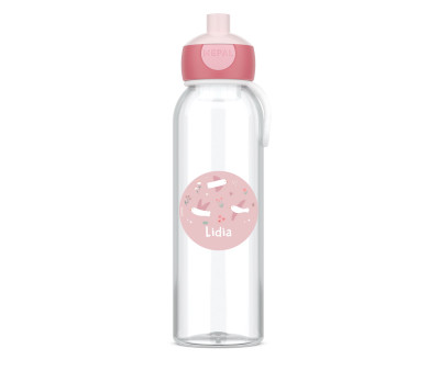 Botella Campus Pop-Up Personalizada Cool Pink 500ml Blossom Birds