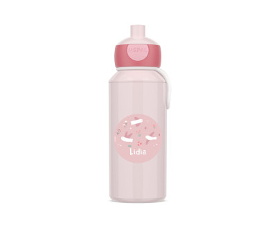 Botella Campus Pop-Up Personalizada Tutete Cool Pink 400ml Blossom Birds