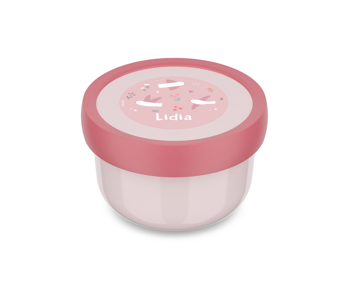 Cajita para Fruta Personalizada Campus Cool Pink Blossom Birds