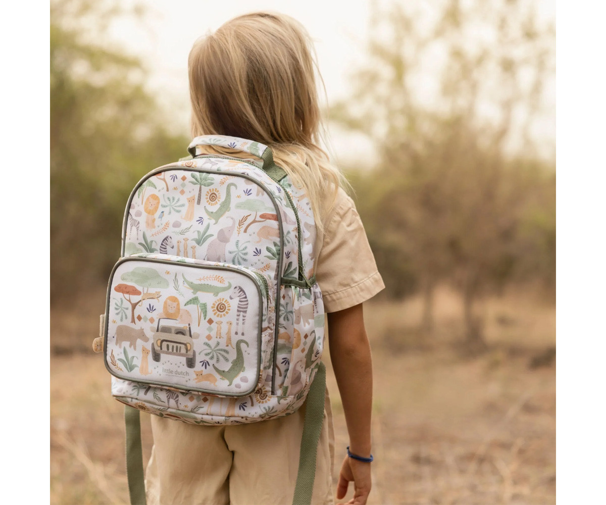 Mochila Mediana Safari Friends Little Dutch Personalizable