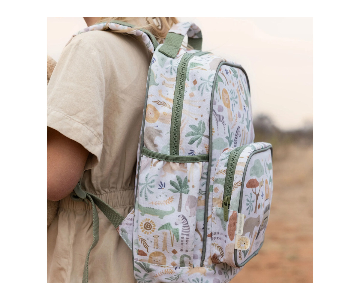 Mochila Mediana Safari Friends Little Dutch Personalizable