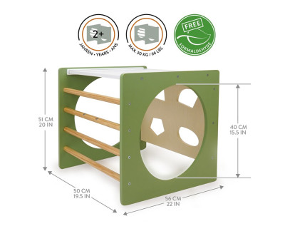 Cubo Arrampicata Montessori Green & Natural