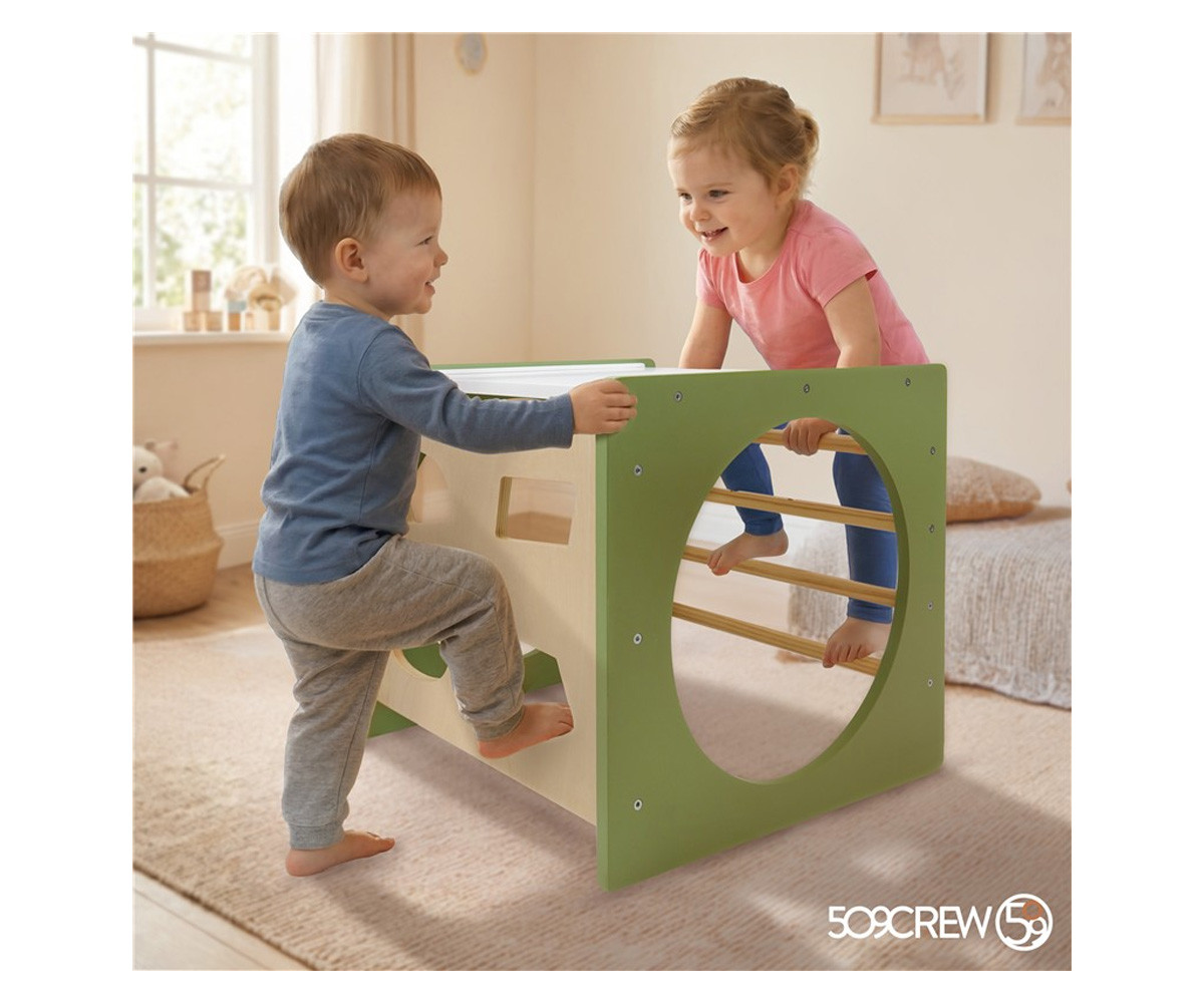 Cubo Arrampicata Montessori Green & Natural