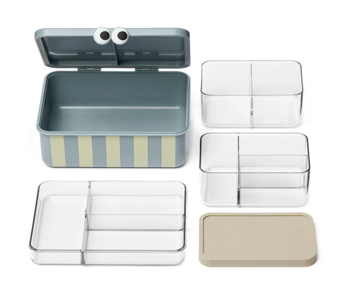 Caja de Almuerzo con 3 Bandejas Extraíbles Blue