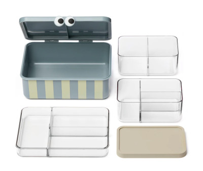 Caja de Almuerzo con 3 Bandejas Extraíbles Blue
