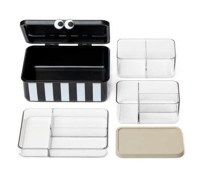 Bento Box con 3 Vassoi Rimovibili Black