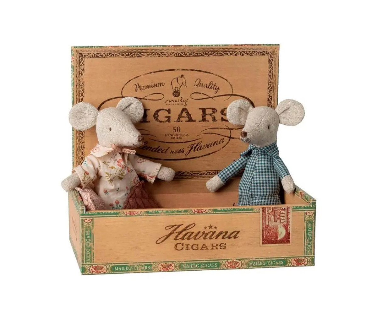 Abuelos Ratones en Caja de Puros