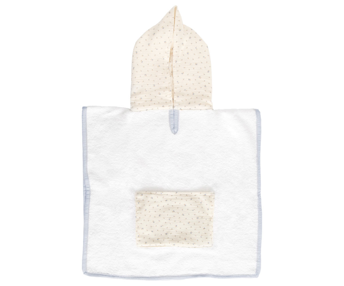 Poncho Flor Azul Personalizable