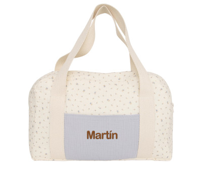 Borsa Sportiva Blue Flowers Personalizzabile