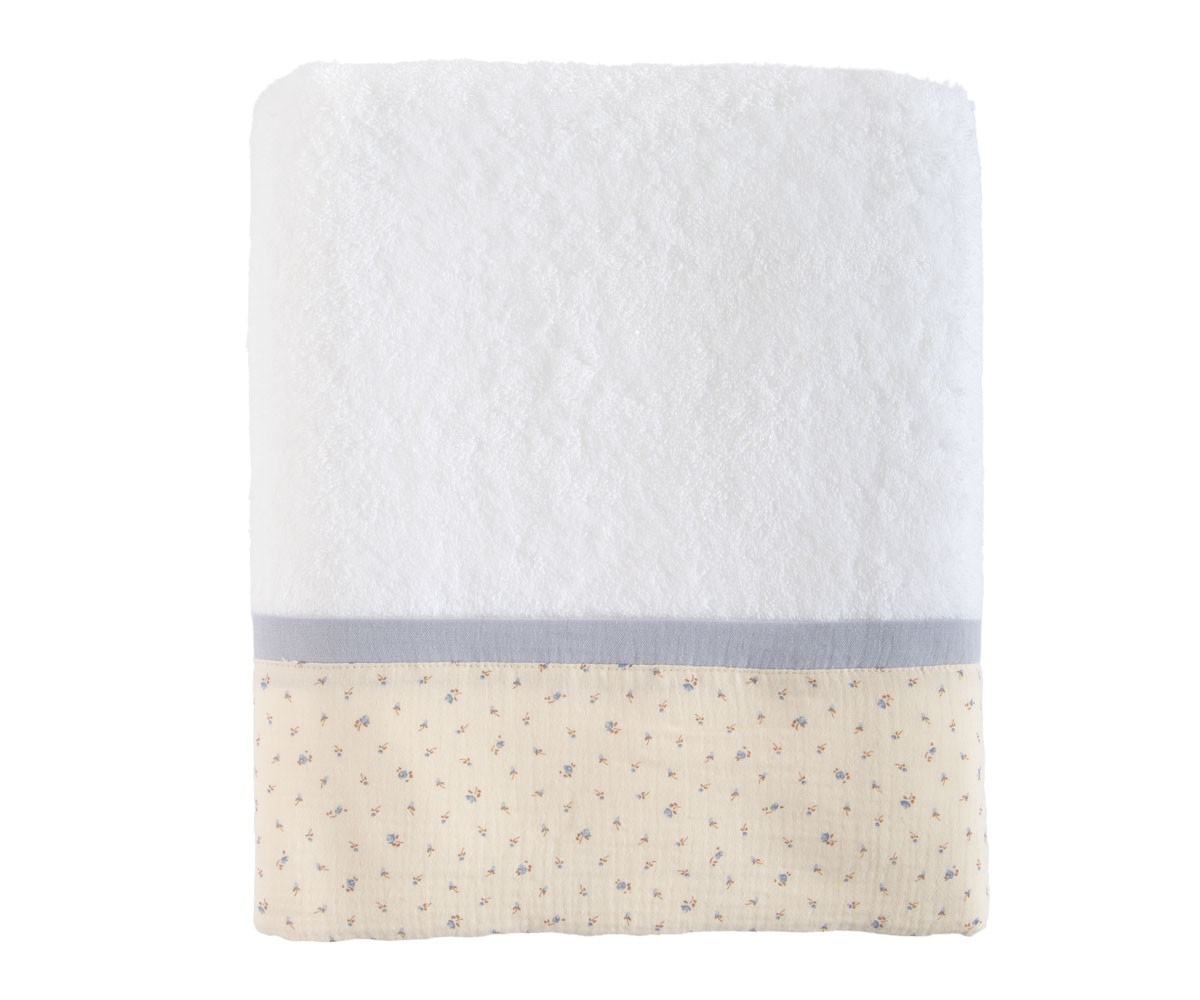 Telo Bagno Blue Flowers Personalizzabile