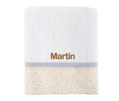 Telo Bagno Blue Flowers Personalizzabile