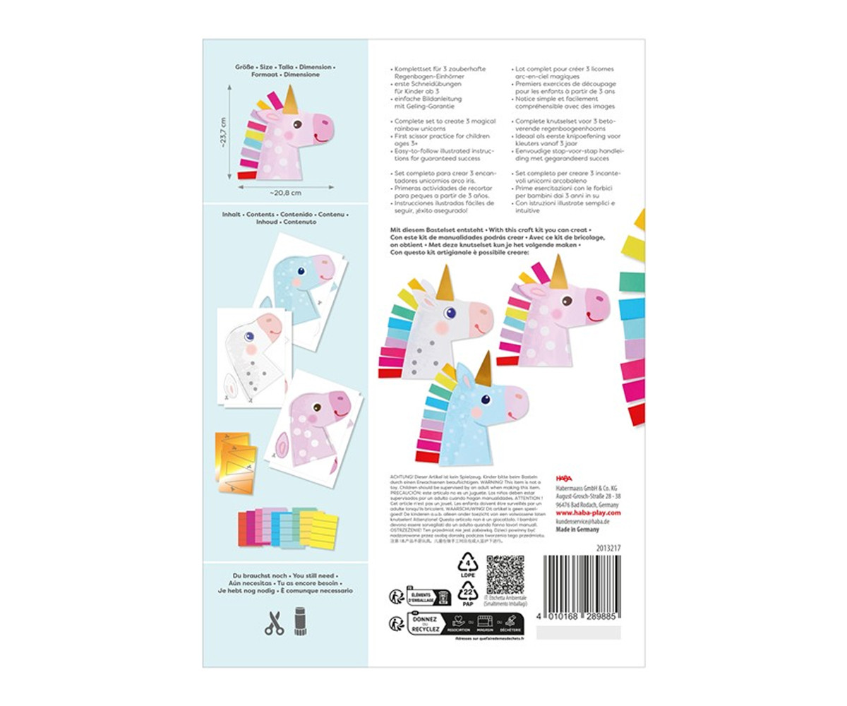 Set Creativo Aprender a Cortar Unicornios Arco Iris
