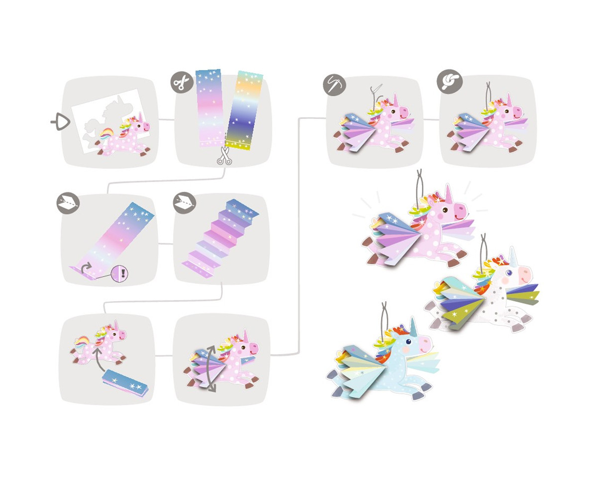 Set Creativo Aprender a Plegar Unicornios Voladores
