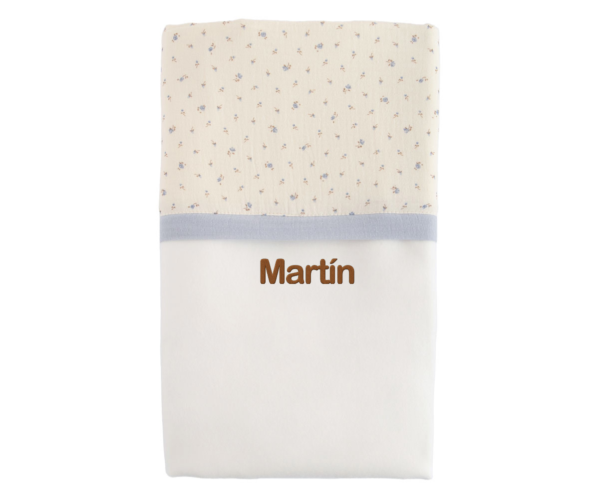 Manta Flor Azul Personalizable