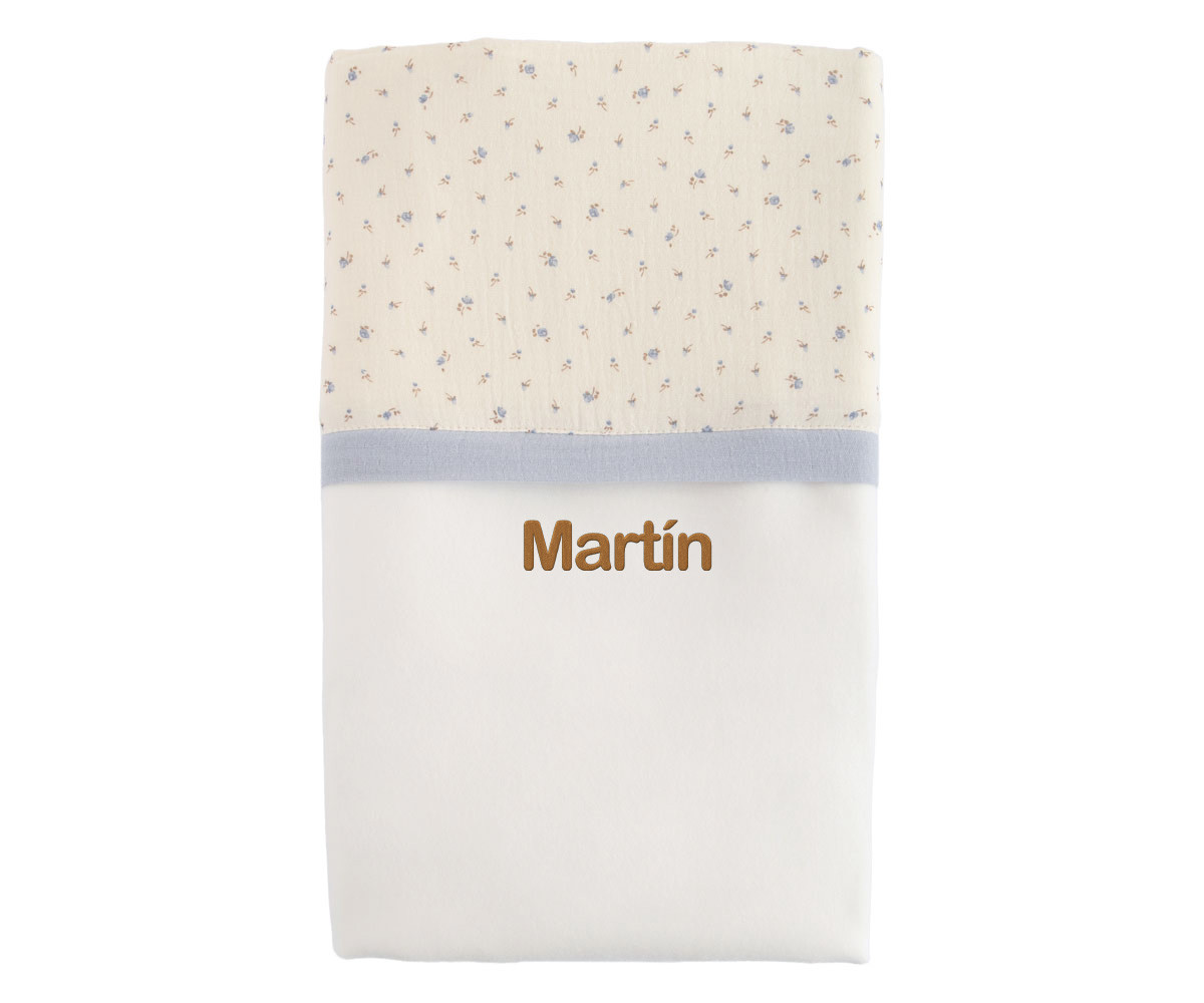 Manta Flor Azul Personalizable
