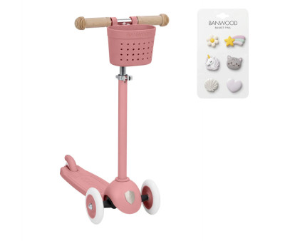 Monopattino Banwood Eco+Cestino Pin & Ride Raspberry e Pin Magic