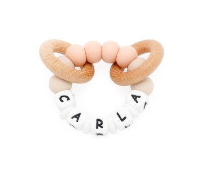 Sonajero Mordedor Silicona Personalizado Ecologic Peachy