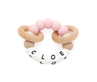 Sonajero Mordedor Silicona Personalizado Ecologic Pink